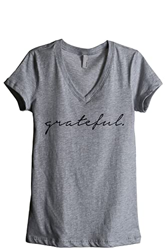 Book Cover Thread Tank Grateful Women's Fashion Relaxed V-Neck T-Shirt Tee