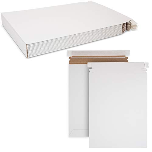 Book Cover Stay Flat White Mailers - Envelopes with Self-Seal Tape Keep Delicate Items or Papers Safe Size 9 3/4