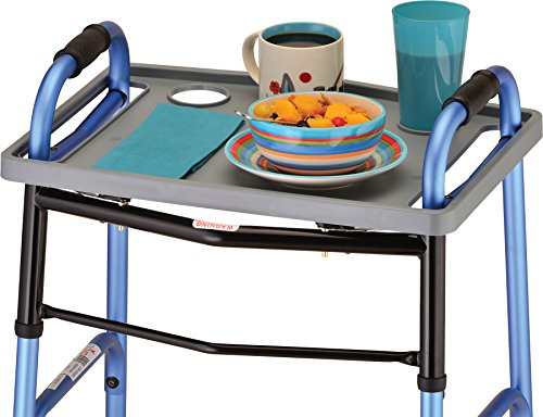 Book Cover NOVA Walker Tray, Food Tray with 2 Cup Holders for Folding Walker, Fits on Most Folding Walkers, 1 Count (Pack of 1)