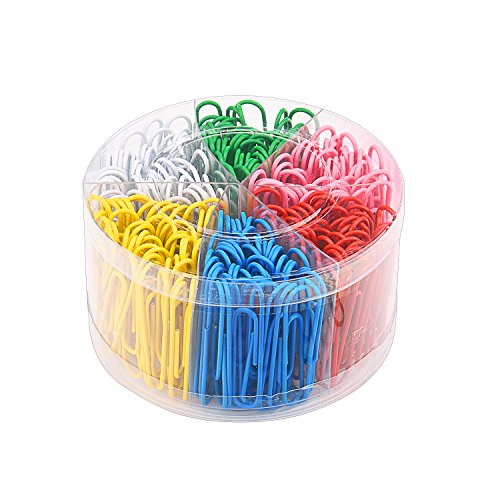 Book Cover Sunmns 300 Pieces Large Colorful Paper Clips, 2 Inch