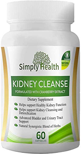 Book Cover Premium Kidney Cleanse & Detox Health Supplement Formula with Organic Herbal Cranberry Extract, Supports Healthy Kidneys, Bladder and Urinary Tract GMP Certified - 60 Capsules