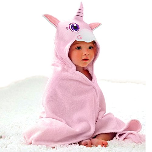 Book Cover Baby Hooded Towel Upsimples Unicorn Baby Towels for Baby Girls 35 Ã— 35 Inches Ultra Large 500GSM Super Soft Organic Bamboo Baby Towels for Baby Infant Toddler | Baby Girl Shower Gift Photo Shoot Props