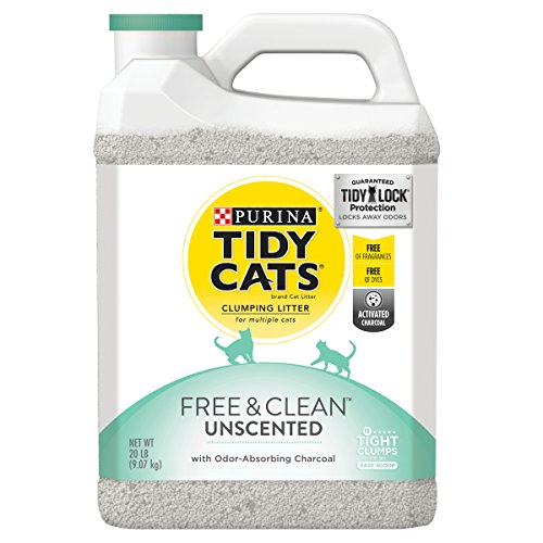 Book Cover Purina Tidy Cats Clumping Cat Litter, Free & Clean Unscented Multi Cat Litter - (2) 20 lb. Jugs