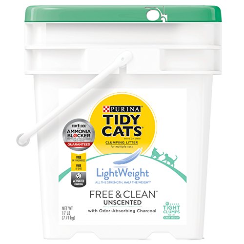 Book Cover Purina Tidy Cats Light Weight, Low Dust, Clumping Cat Litter, LightWeight Free & Clean Unscented, Multi Cat Litter - 17 lb. Pail