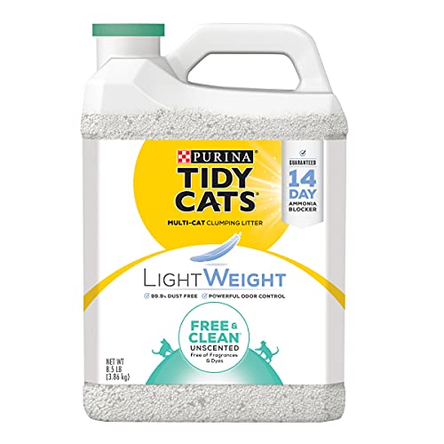 Book Cover Purina Tidy Cats Low Dust, Clumping Cat Litter, LightWeight Free & Clean Unscented, Multi Cat Litter - (2) 8.5 lb. Jugs