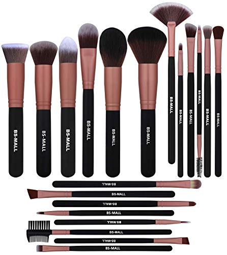Book Cover BS-MALL Premium Synthetic Kabuki Brush - Eye Make Up Brushes - Makeup Brush Set (20 Pcs,Rose Golden)