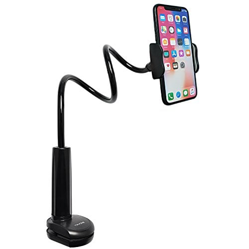 Book Cover Tryone Gooseneck Phone Holder - Flexible Arm Mount Stand for iPhone Series/Samsung Cellphones/Google Pixel and more, 27.5in Overall Length (03-Brown)
