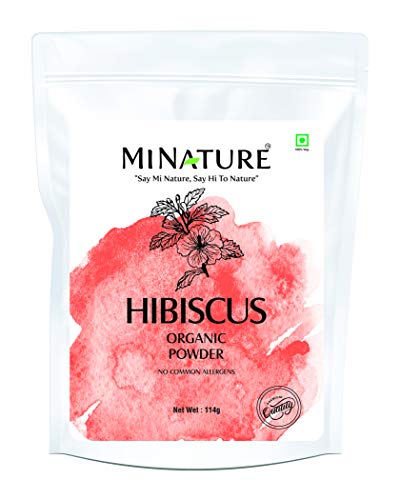 Book Cover mi nature Organic Hibiscus Powder (Hibiscus Sabdariffa Flower Powder) | 114 g( 4 oz) | Resealable Zip lock pouch