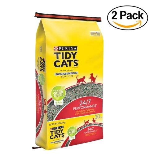 Book Cover Purina Tidy Cats Non-Clumping Cat Litter 24/7 Performance for Multiple Cats 30 lb. Bag, 2 pack
