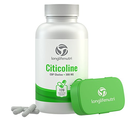 Book Cover Citicoline CDP Choline 300mg - 120 Vegetarian Capsules Made in USA | Promotes Brain Function | Supports Memory Focus & Mental Clarity | Cognitive Enhancer | Attention & Learning Supplement 300 mg Pill