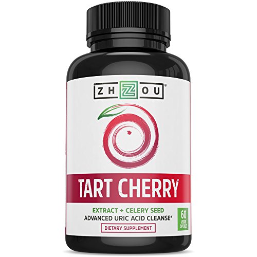 Book Cover Tart Cherry Extract Capsules with Celery Seed - Advanced Uric Acid Cleanse for Joint Comfort, Healthy Sleep Cycles & Muscle Recovery - Potent Polyphenols Supplement - 60 Veggie Capsules.