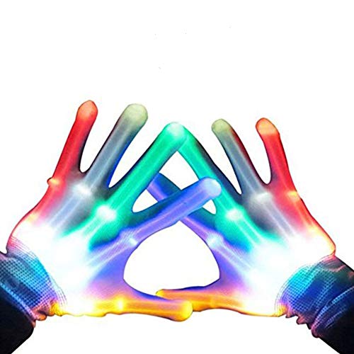 Book Cover Toys for 3-12 Year Old Boys, Halloween Costume LED Flashing Gloves Novelty Cosplay Festival Party Toys for 3-12 Year Old Girls Cool Fun Christmas New Gifts for Boys Age 3-12 Stocking Fillers GL01