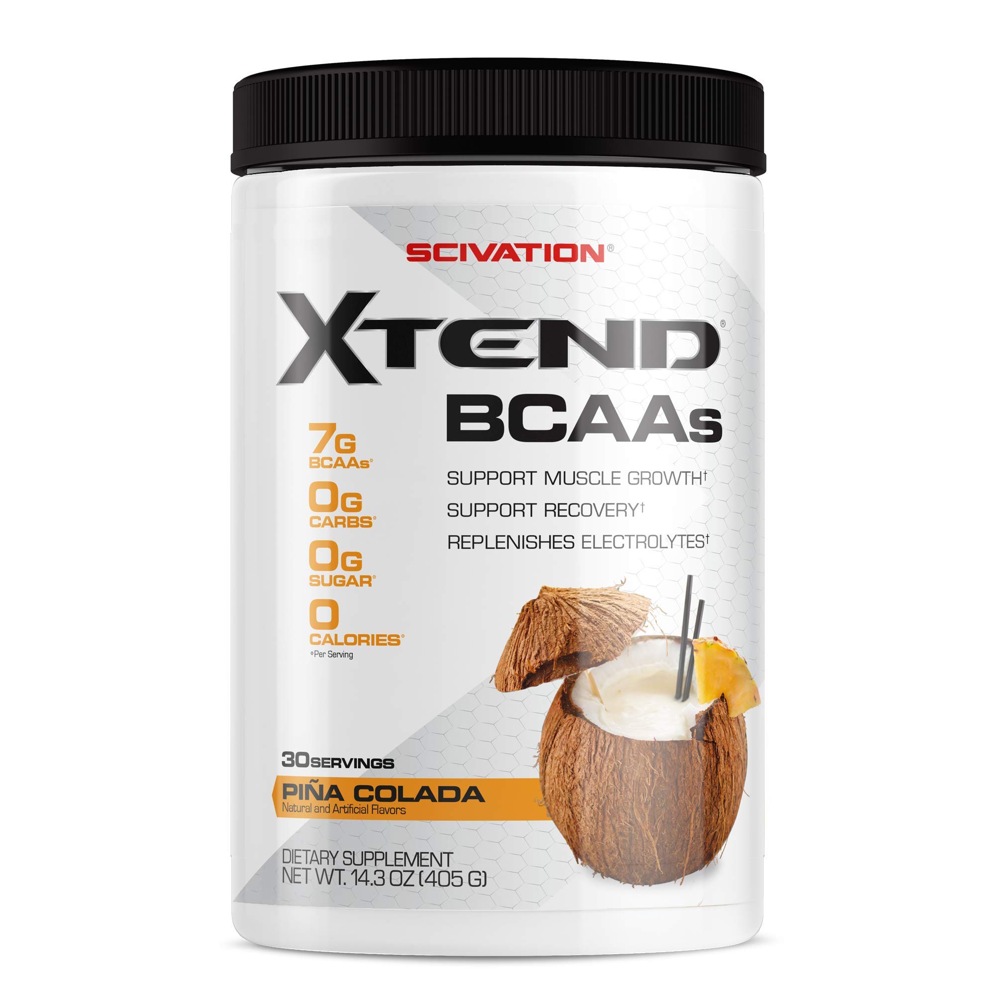 Book Cover Scivation Xtend BCAA Powder, 7g BCAAs, Branched Chain Amino Acids, Keto Friendly, Pina Colada, 30 Servings