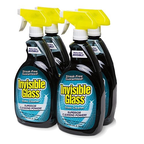 Book Cover Invisible Glass 92194-4PK 32 oz. - Cleaner and Window Spray for Home and Auto for a Streak-Free Shine. Film-Free Glass Cleaner Safe for Tined and Non-Tinted Windows. Windshield Film Remover, Set of 4