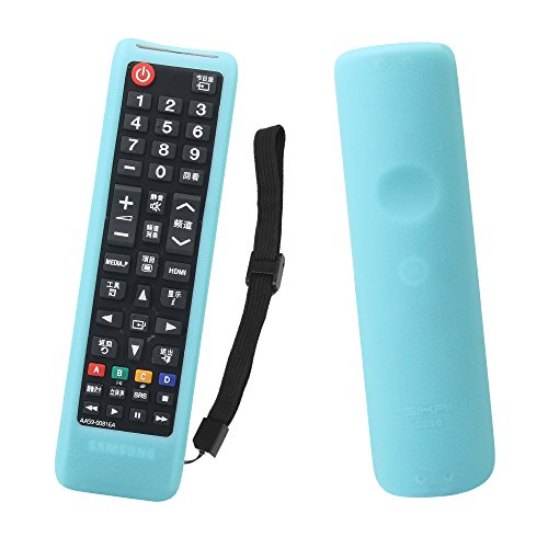 Book Cover Samsung TV Remote Case SIKAI Shockproof Silicone Cover for Samsung BN59-01199F AA59-00666A AA59-00741A Remote Skin-Friendly Washable Anti-Lost with Remote Loop (Glow in Dark Blue)