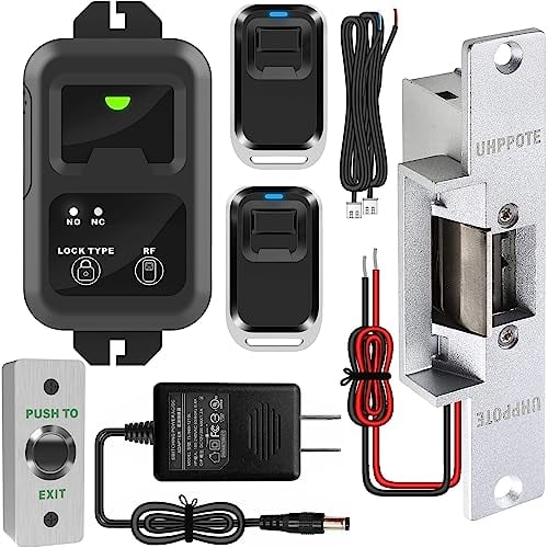 Book Cover UHPPOTE Access Control Electric Strike Door Lock Fail-Secure Kit System with Remote Control