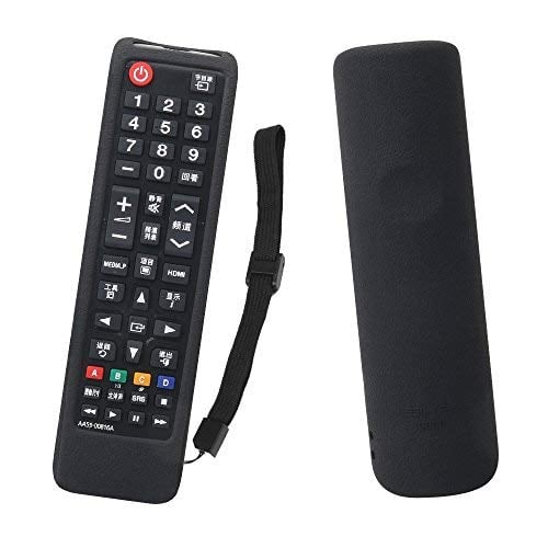 Book Cover Samsung TV Remote Case SIKAI Shockproof Silicone Cover for Samsung BN59-01315A BN59-01199F AA59-00666A AA59-00741A Remote Skin-Friendly Washable Anti-Lost with Remote Loop (Black)