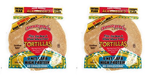 Book Cover Value 2 Pack: Joseph's Low Carb Tortillas, Flax, Oat Bran & Whole Wheat, 8 Inch, 6 Tortillas