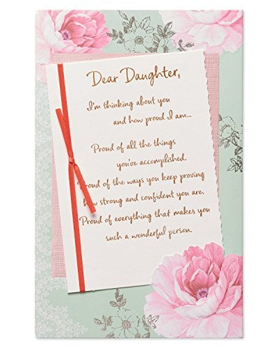 Book Cover American Greetings Birthday Card for Daughter (Pink Floral)