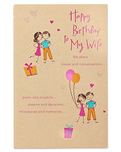 Book Cover We Share Birthday Card for Wife with Glitter