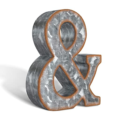 Book Cover Galvanized Metal Letters for Wall Decor - 3D Letter & for Hanging or Freestanding - Unique Blend of Rustic, Vintage, Western, and Industrial Styles - Fits for Living Room, Lobby, Kitchen, Bedroom Decoration