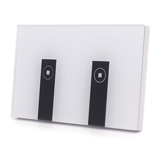 Book Cover Atoparts Smart Wi-Fi Light Switch Switch 2 Gang Wireless in Wall Glass That Compatible with Amazon Alexa and Google Home ,Control Your Fixtures From Anywhere(2 Switches in 1 Gang Box)
