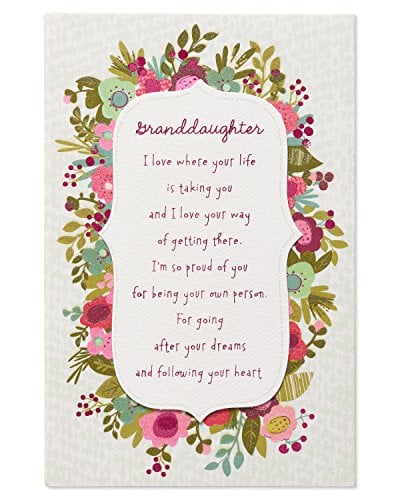 Book Cover American Greetings Birthday Card for Granddaughter (Floral Border)