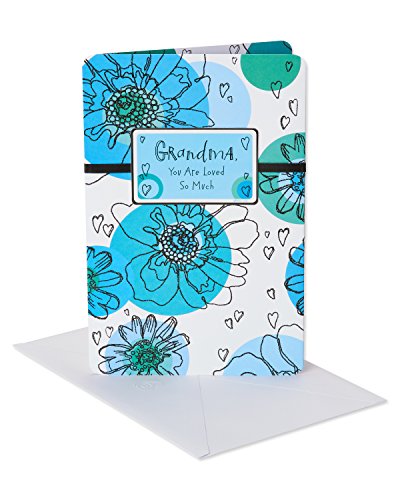 Book Cover American Greetings Birthday Card for Grandma (Blue Floral)