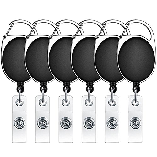 Book Cover Selizo Retractable Badge ID Card Holders with Carabiner Reel Clip (6)
