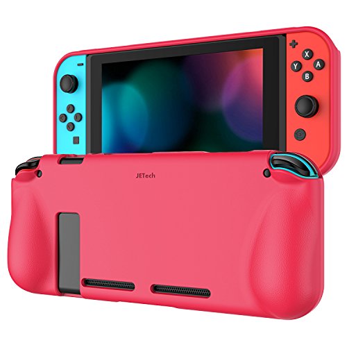 Book Cover JETech Protective Case for Nintendo Switch 2017, Grip Cover with Shock-Absorption and Anti-Scratch Design (Plum)