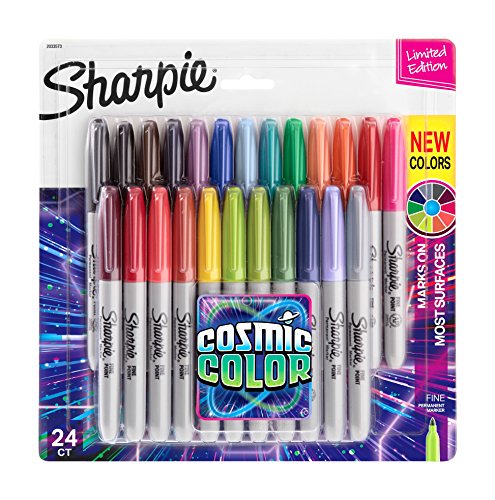 Book Cover SHARPIE Permanent Markers, Fine Point, CosMic Color, Limited Edition, 24 Count