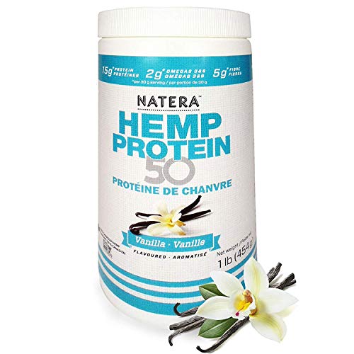Book Cover Try Vanilla Hemp Protein (1 lbs), Plant Based Supplement, Keto Protein Powder with Omega 3 and 6, NATERA Vegan Protein, Non-GMO, Made in Canada