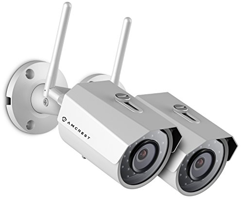 Book Cover 2-Pack Amcrest ProHD Outdoor 3-Megapixel (2304 x 1296P) WiFi Wireless IP Security Bullet Camera - IP67 Weatherproof, 3MP (1080P/1296P), IP3M-943W (White)
