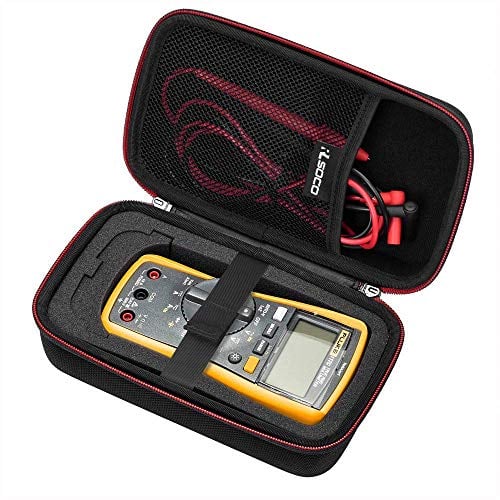 Book Cover RLSOCO Carrying case for Fluke 117/115/116/114/113/177/178/179/233 Digital Multimeter and Fits for Fluke 101/106/107/ F15B+F17B+F18B+ and More(with DIY Foam) (Red Zip）