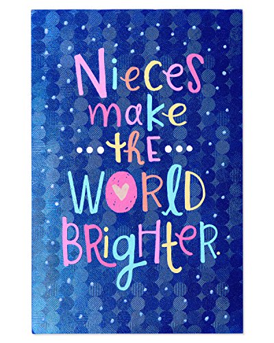 Book Cover Brighter Birthday Card for Niece with Glitter