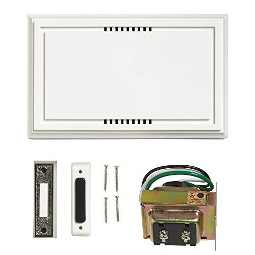 Book Cover Atticus Electronics Wired Door Bell Deluxe Contractor Kit, 2 Notes 85dB, Includes One Brushed-Nickel Lighted and One Non-Lit Push Button and One UL Listed Transformer (Input 120VAC, Output 16VAC 10VA)