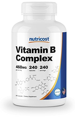 Book Cover Nutricost High Potency Vitamin B Complex 460mg, 240 Capsules - With Vitamin C - Energy Complex