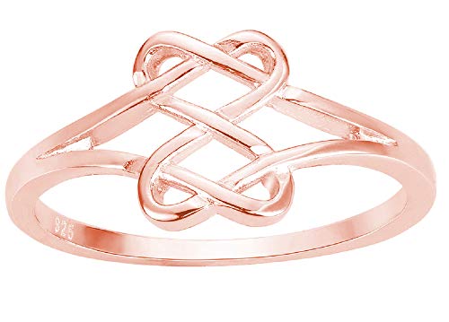 Book Cover CloseoutWarehouse 925 Sterling Silver Hearts Infinity Fusion Ring (Comes in Colors)