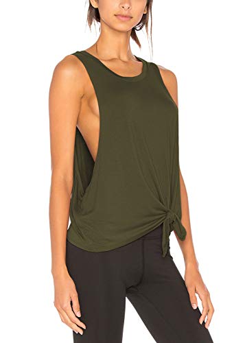 Book Cover Bestisun Womens Sexy Workout Tank Tops Yoga Clothes Tie Knot Athletic Gym Shirts Crop Tops
