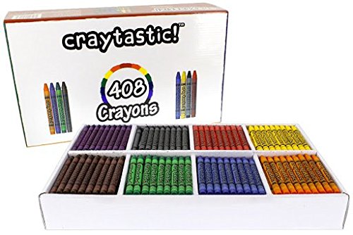 Book Cover 408-Count Crayon Premium Class Pack, Best-Buy Assortment (8 Colors, Full Size 3.5 Inch) Safety Tested Compliant with ASTM D-4236