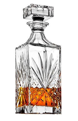 Book Cover Whiskey Decanter for Scotch, Liquor, Vodka, Wine or Bourbon - Irish Cut 750ml