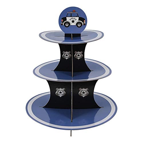 Book Cover Police Party Cupcake Stand & Pick Kit, Police Party Supplies, Police Decorations, Birthdays, Cake Decorations