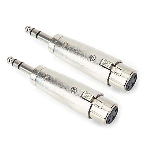 Book Cover TISINO 1/4 Inch TRS to XLR Female Adapter, Quarter Inch Stereo to Female XLR Converter Balanced Audio Connector - 2 Pack
