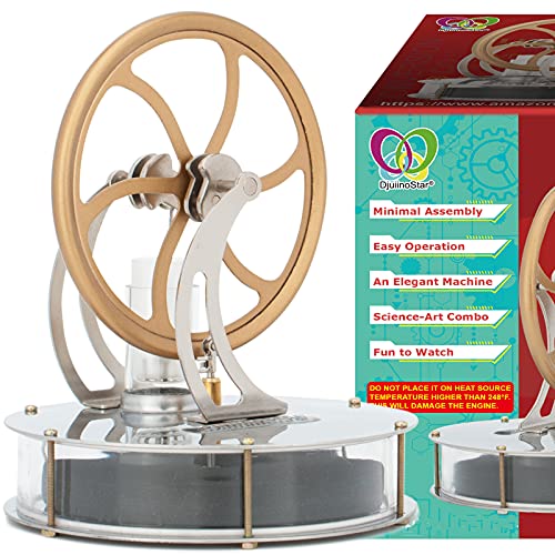 Book Cover DjuiinoStar Most Classical Low Temperature Stirling Engine, Unique Coffee Timer, Best Gift Option, Educational Toy, Steam Engine Model DLTD-303
