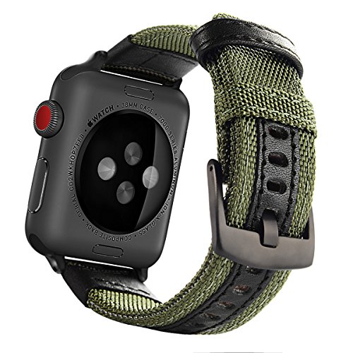 Book Cover Maxjoy Compatible with Apple Watch Band, 42mm 44mm Nylon Watch Strap Replacement Bands with Metal Clasp Compatible with Apple iWatch Series 4 Series 3 Series 2 Series 1 Sport & Edition, Army Green