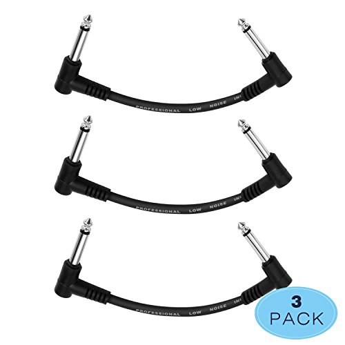Book Cover Donner 6 Inch Guitar Effect Pedal Patch Cables Black 3 Packs