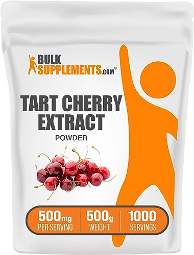 Book Cover BULKSUPPLEMENTS.COM Tart Cherry Extract Powder - Herbal Supplement, Antioxidant Source - Gluten Free, Sugar Free - 500mg per Serving, 1000 Servings (500 Grams - 1.1 lbs)