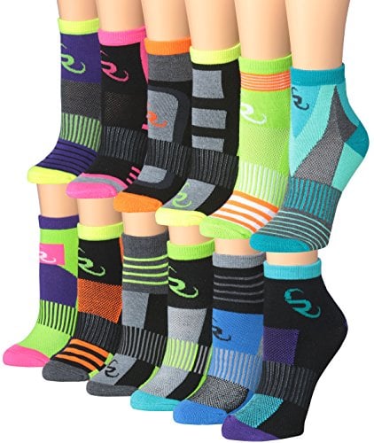 Book Cover RONNOX Women's 12-Pairs Running & Athletic Sports Performance Ankle/Quarter Socks, RQ14-AB-SM