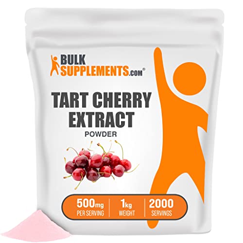 Book Cover BULKSUPPLEMENTS.COM Tart Cherry Extract Powder - Herbal Supplement, Antioxidant Source - Gluten Free, Sugar Free - 500mg per Serving, 2000 Servings (1 Kilogram - 2.2 lbs)