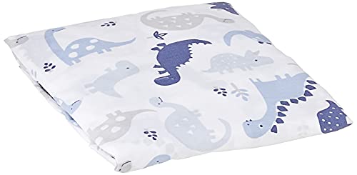 Book Cover Bedtime Originals Roar Dinosaur Fitted Crib Sheet, Blue/White